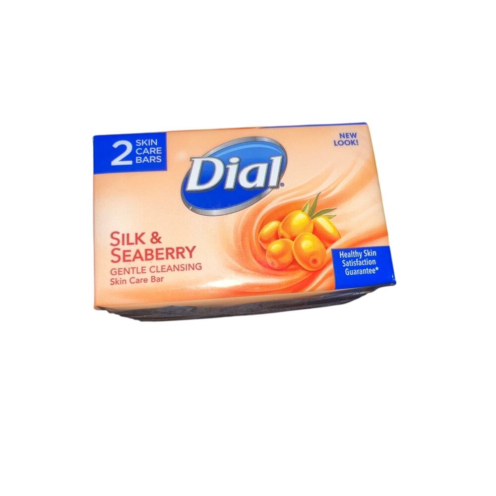 Dial Silk & Seaberry Gentle Cleansing Skin Care Bar Soap 4oz 2 Bars NEW